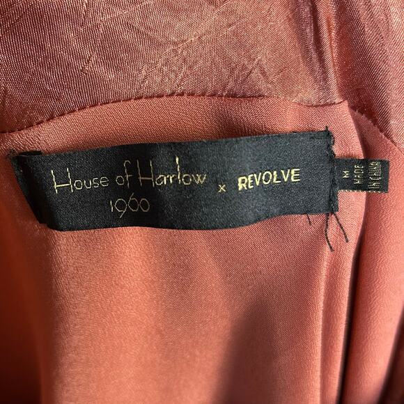 House of Harlow 1960 x Revolve Slip Dress Medium Eveline‎ satin metallic brown - Picture 11 of 12